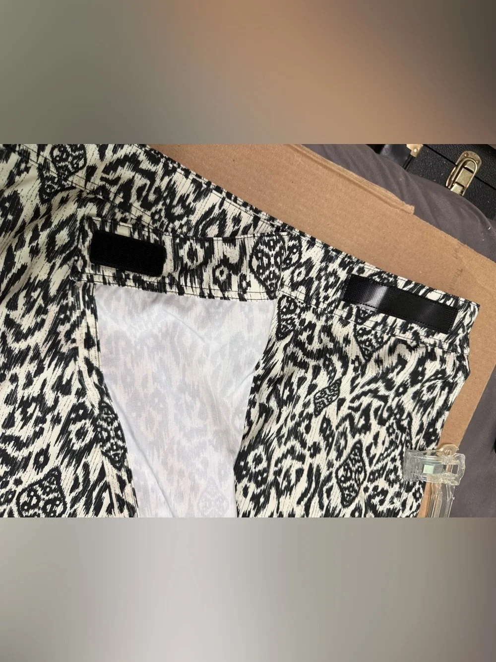 Ripskirt Hawaii Black & Cream Ikat Print Midi Wrap Skirt Resortwear Beach XL